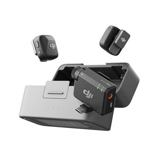 DJI Mic Mini avec deux émetteurs, un récepteur et boîtier de recharge